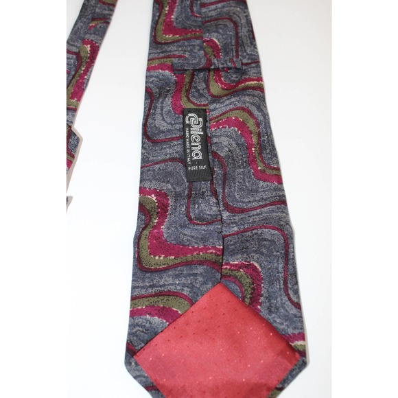 Dilena Pure Silk Hand Made in Italy Patterned Tie - Picture 3 of 7